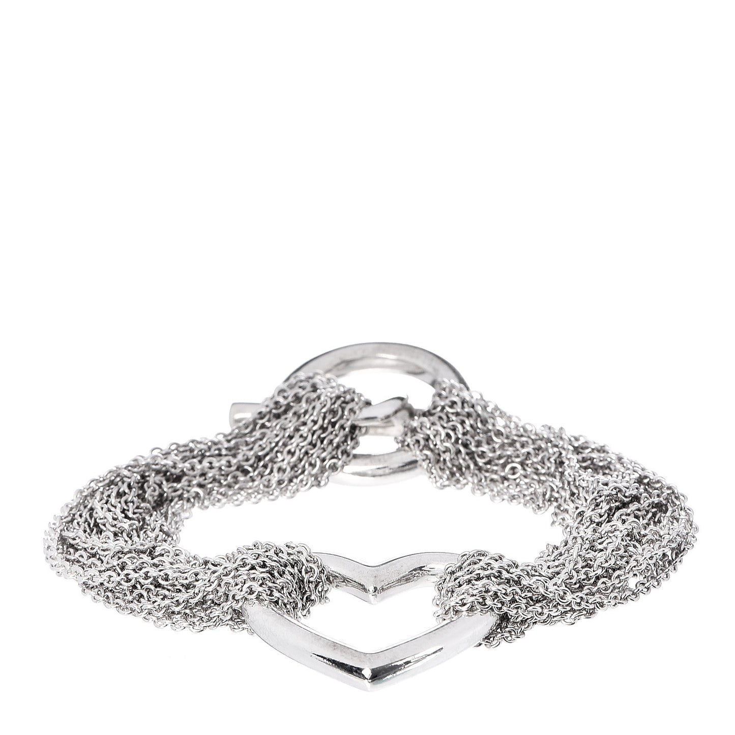 Sterling Silver Heart Mesh Bracelet