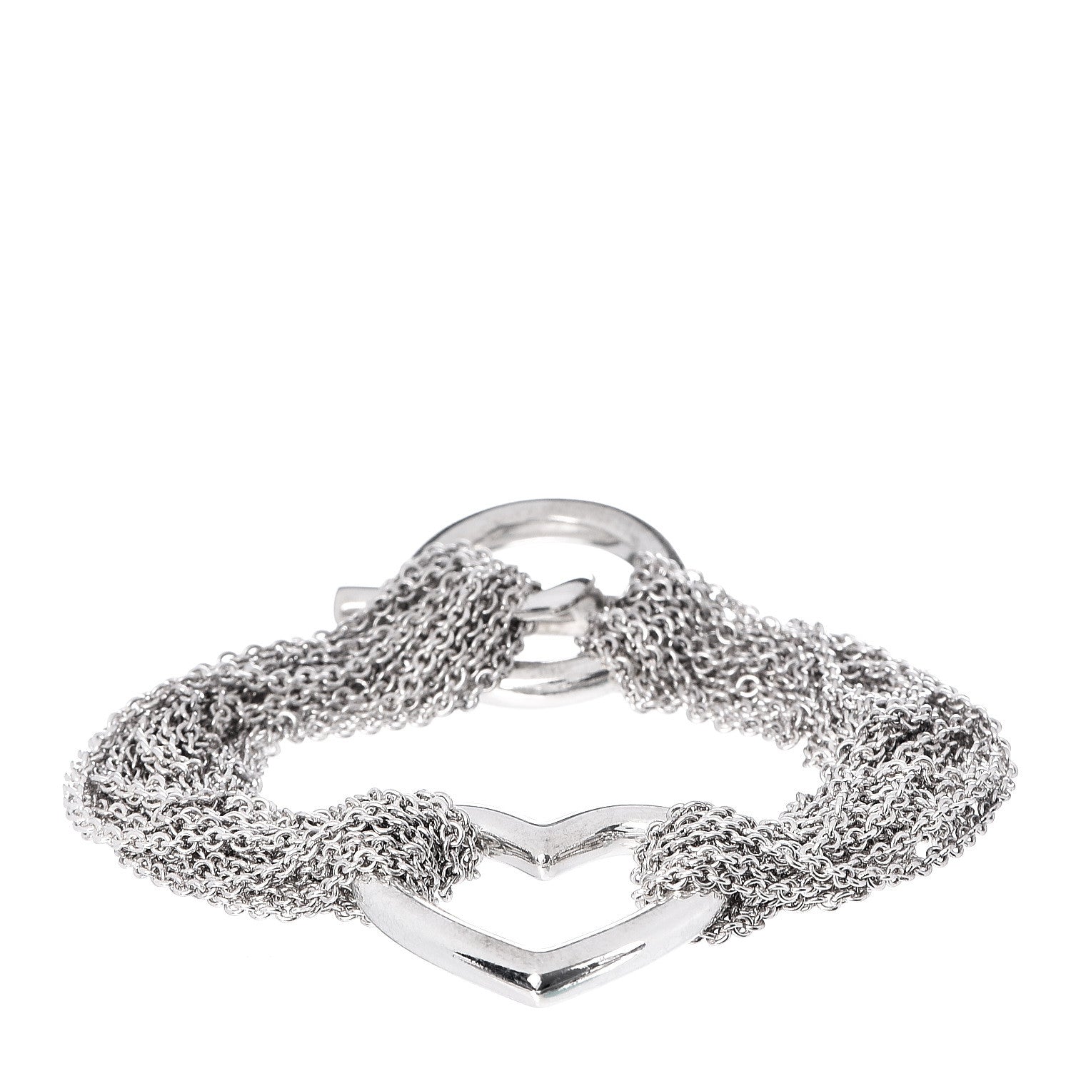 Tiffany Sterling Silver Heart Mesh Bracelet 1 of 4
