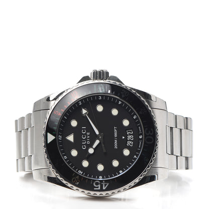 Gucci Stainless Steel 45mm Dive GMT Quartz Watch Black 2 of 5