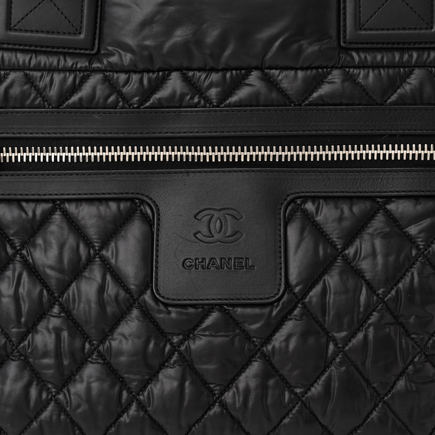 Nylon Quilted Large Coco Cocoon Tote Black
