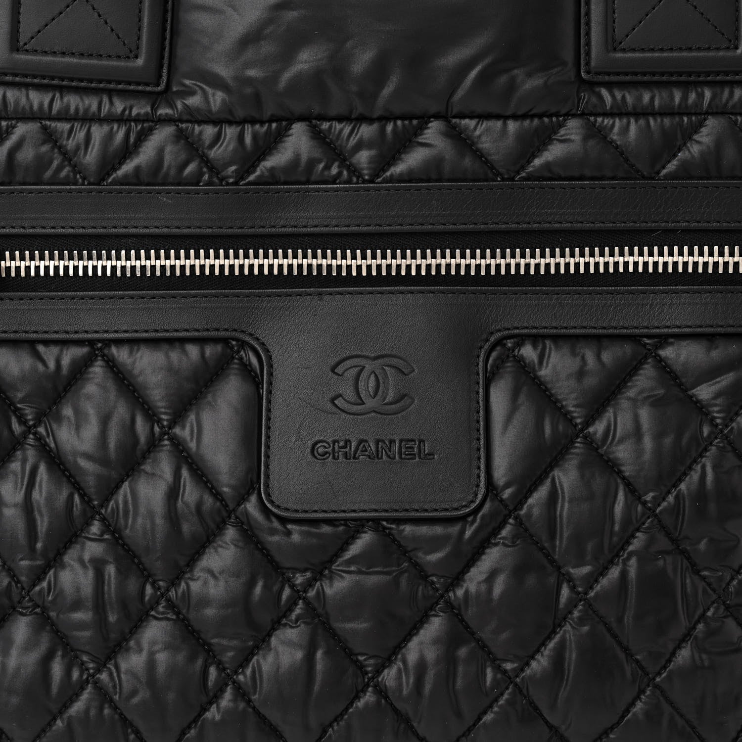 Chanel Nylon Quilted Large Coco Cocoon Tote Black 8 of 11