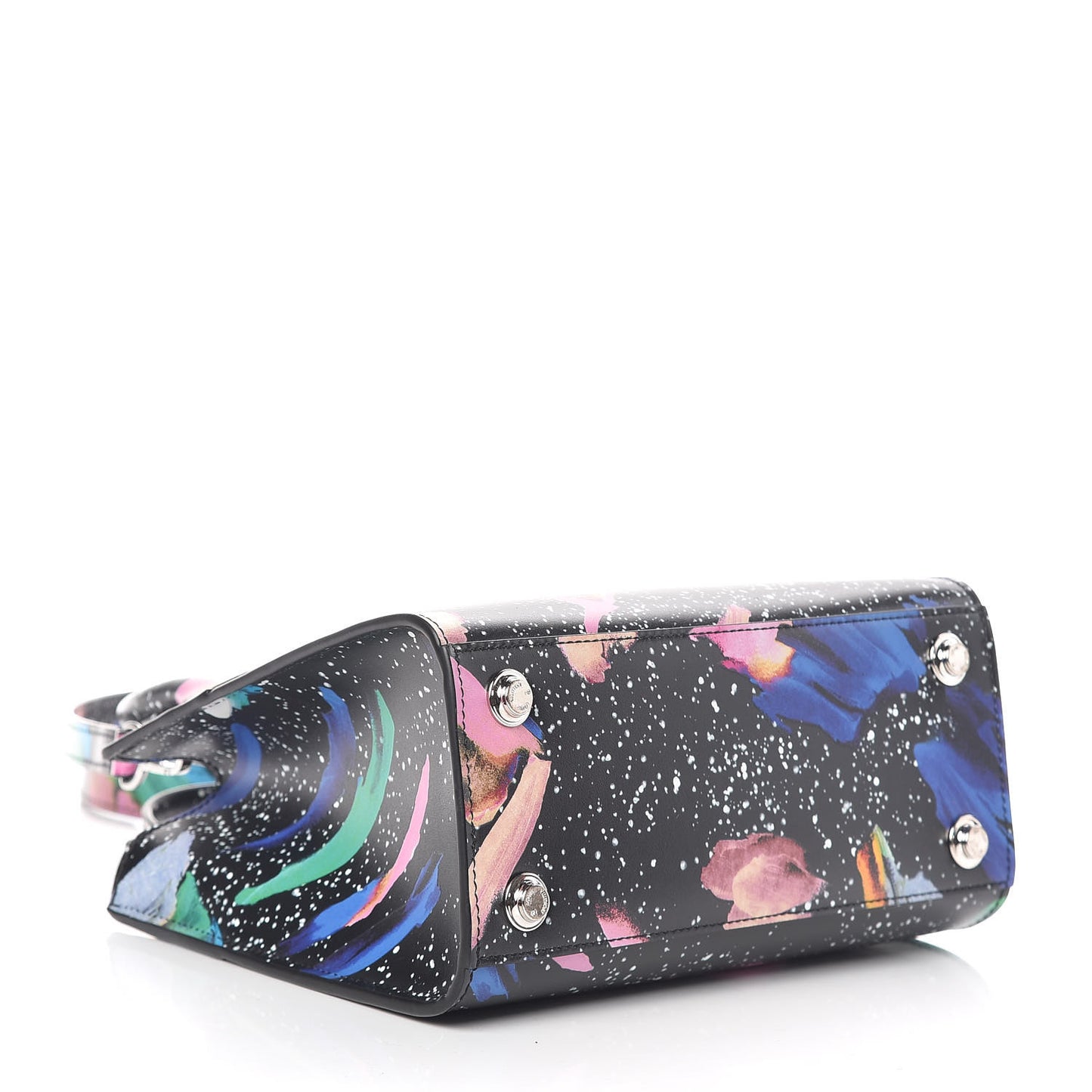 Calfskin Splash Pattern Mini City Steamer Black