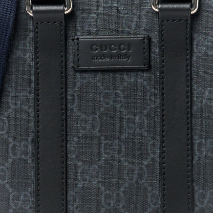 Gucci GG Supreme Monogram Appia Calfskin Web Mini Tote Bag Black 8 of 11