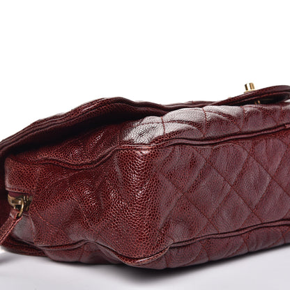 Chanel Crumpled Grained Calfskin Quilted Large Shiva Flap Bordeaux 8 of 9