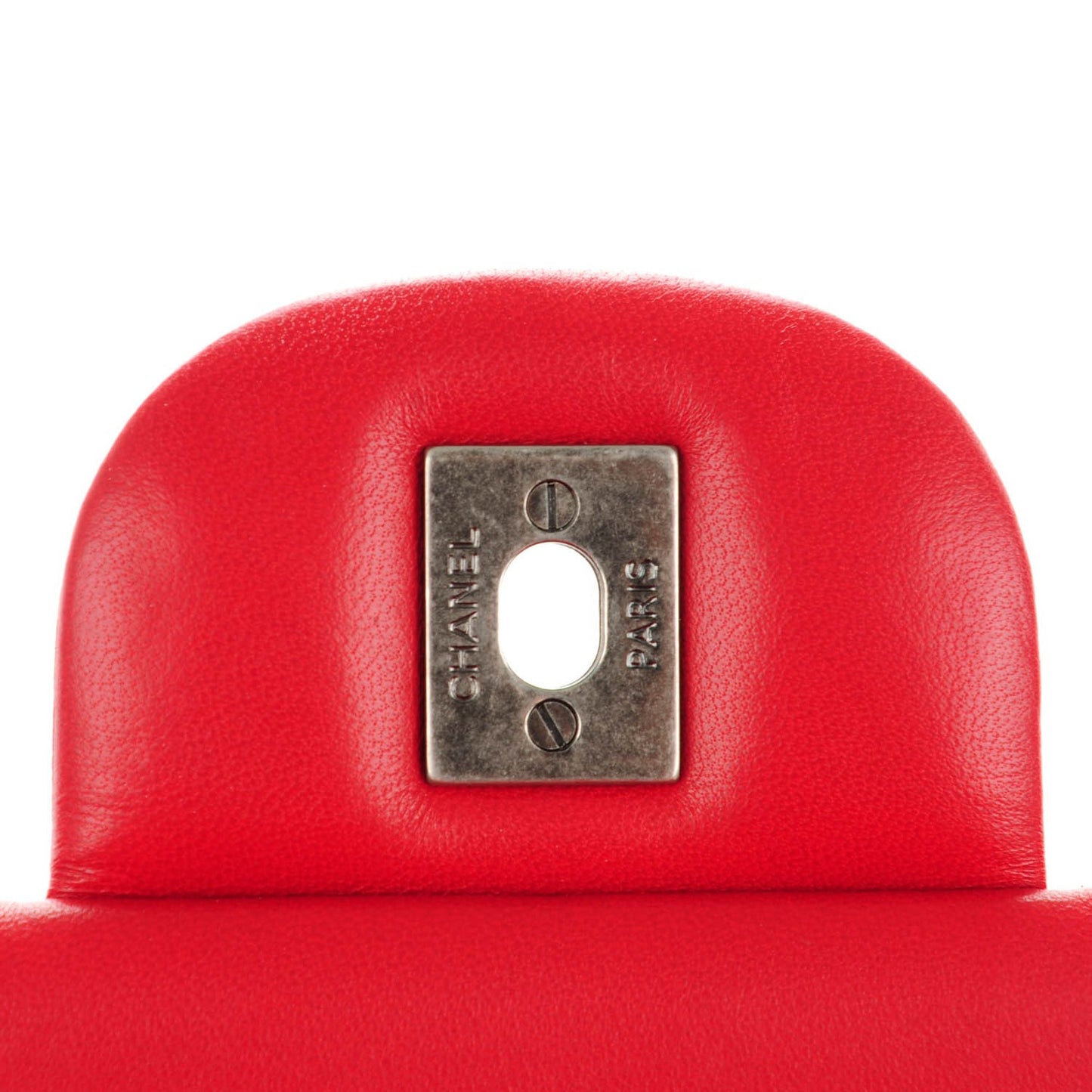 Lambskin Quilted Jumbo Double Flap Red