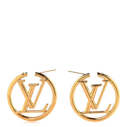 Louis Vuitton Metal Louise Hoop Earrings Gold Gold 3 of 4