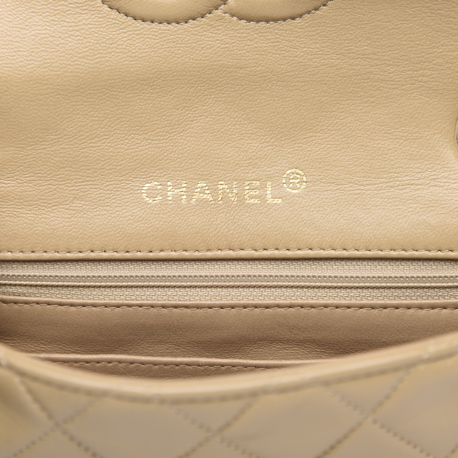 Chanel Lambskin Quilted Mini Square Flap Beige 6 of 12