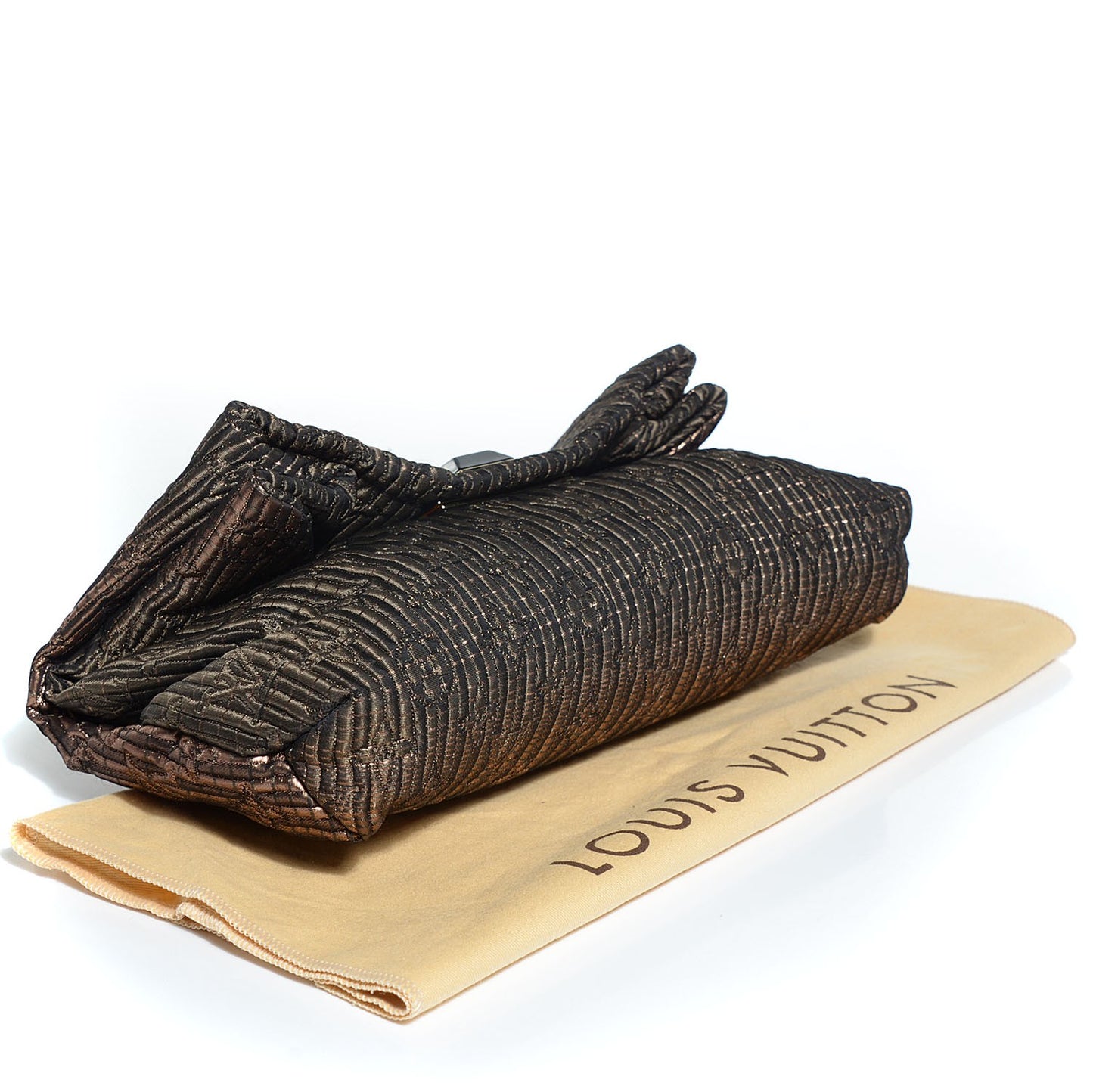 Jacquard Quilted Monogram Altair Clutch Bronze