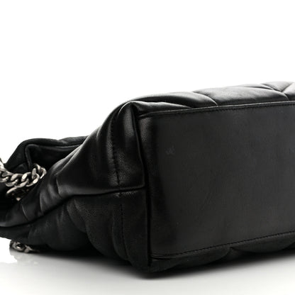 Saint Laurent Lambskin Quilted Small Loulou Puffer Monogram Chain Satchel Black 9 of 10