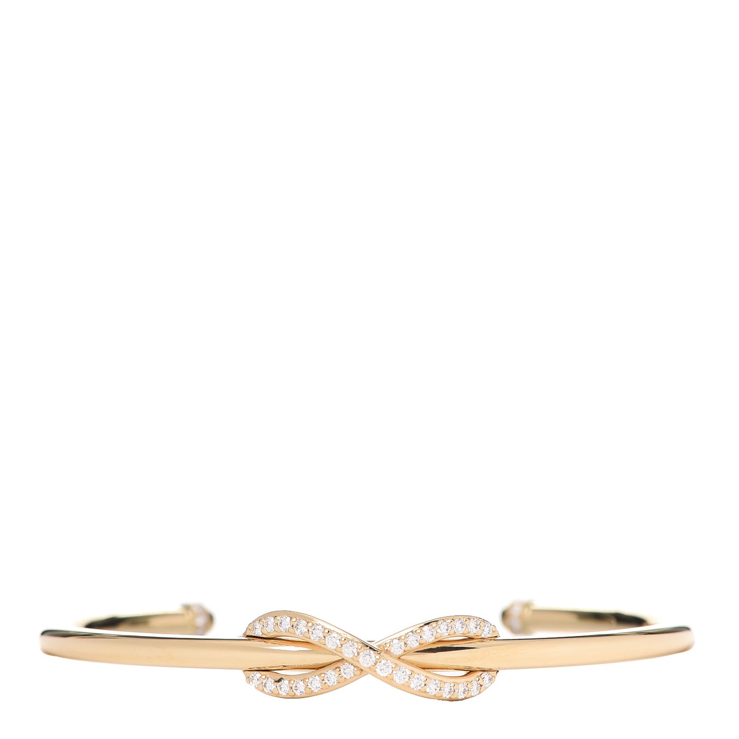 18K Yellow Gold Diamond Infinity Cuff Bracelet