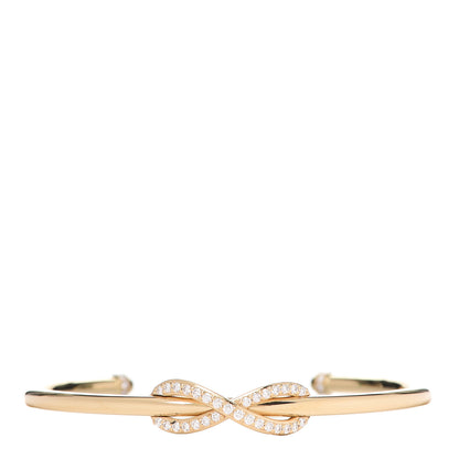 Tiffany 18K Yellow Gold Diamond Infinity Cuff Bracelet 1 of 5