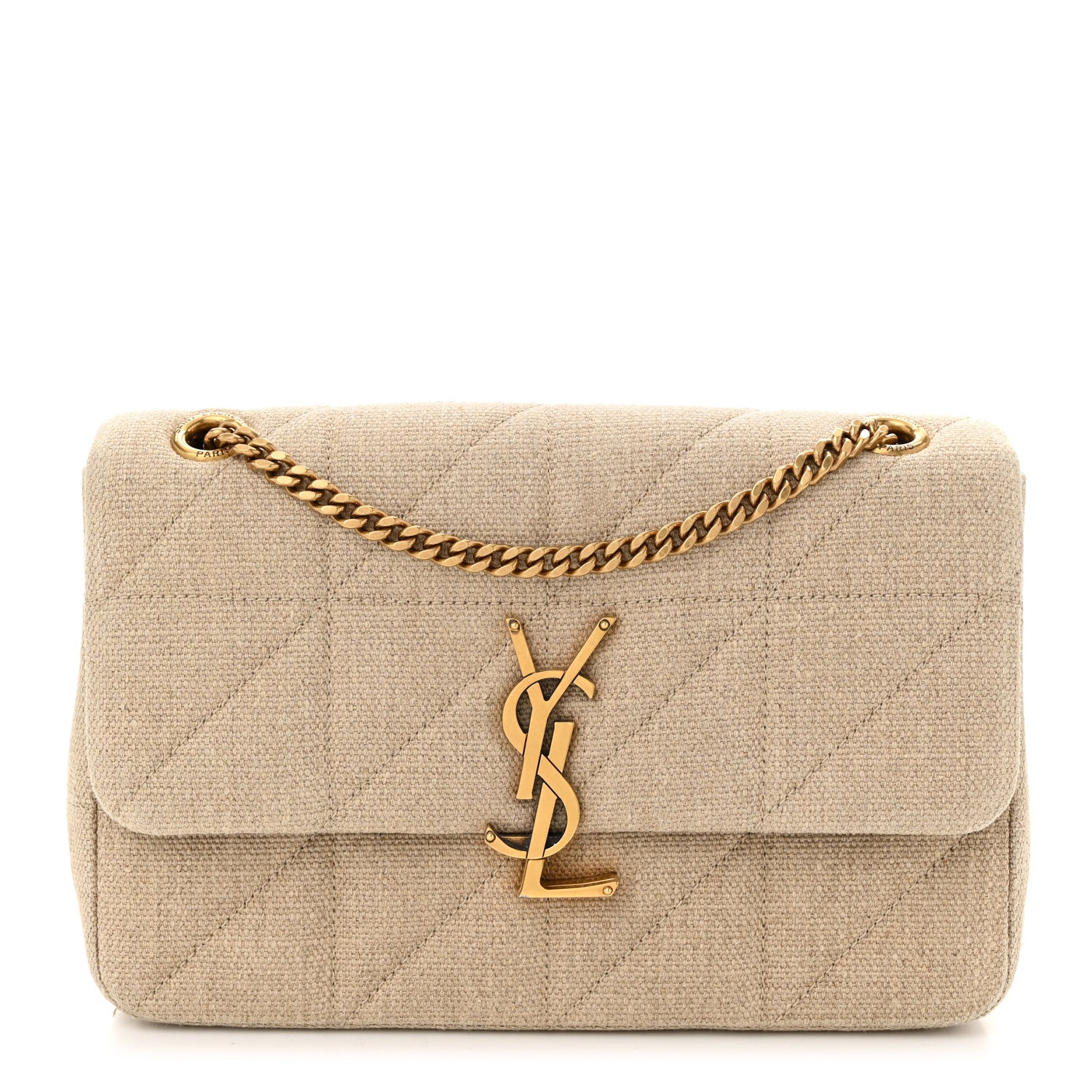 Saint Laurent Jersey Wool Patchwork Monogram Medium Jamie Off White 1 of 11