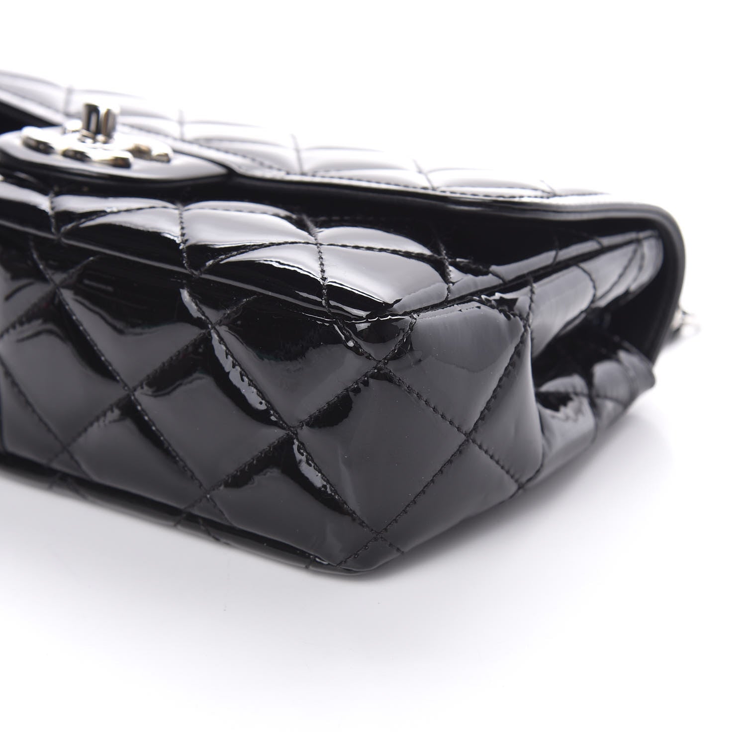 Chanel Patent Quilted Small Coco Shine Flap Black 9 of 11