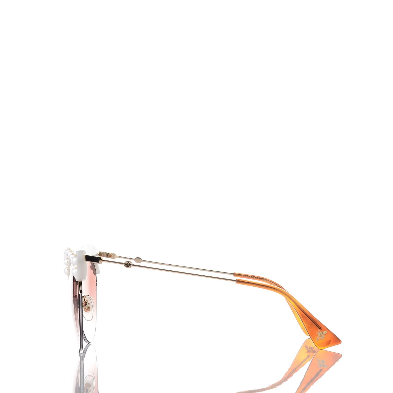 Gucci Pearl Cat Eye Sunglasses GG0212S White 3 of 7