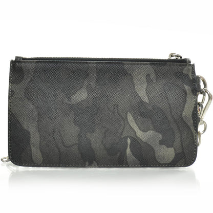 Prada Saffiano Camouflage Pouch Key Chain Fumo 4 of 8