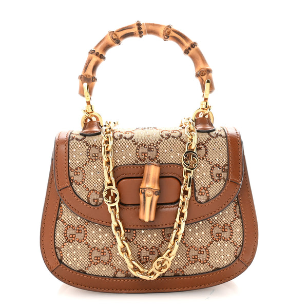 Gucci New Canvas Charisma Calfskin Crystal GG Monogram Small