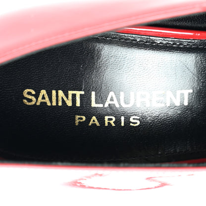 Saint Laurent Patent Calfskin Teddy High Vamp 105 Pumps 37.5 Red 7 of 9