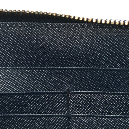 Prada Saffiano Metal Zip Around Wallet Baltico 12 of 15