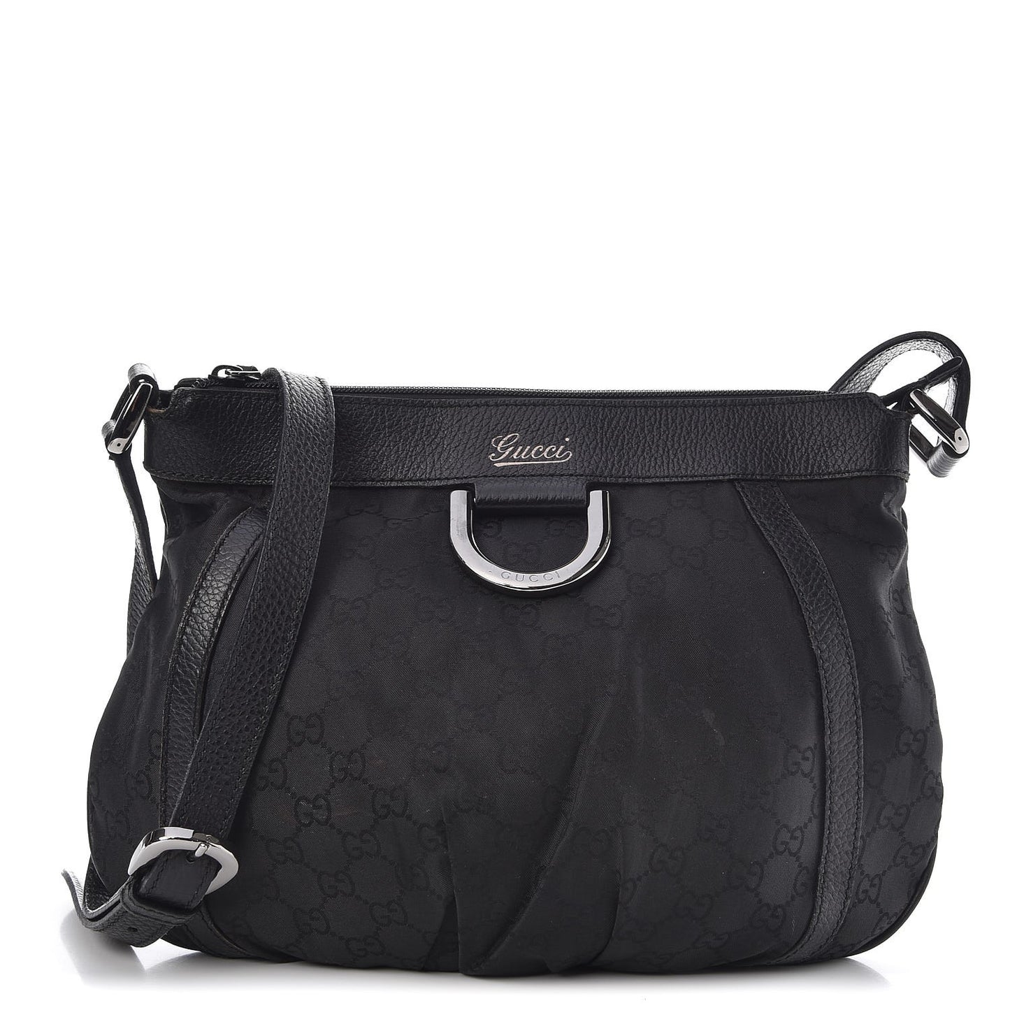 Nylon Monogram Small D Silver Ring Messenger Black