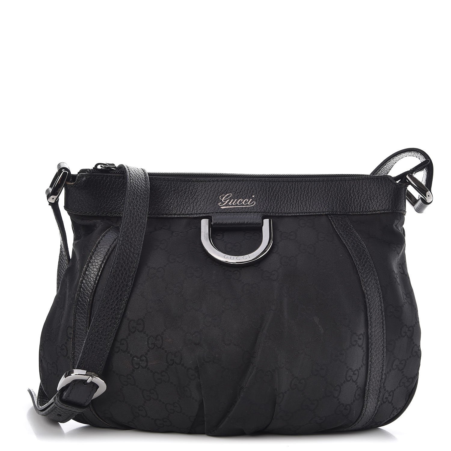 Gucci Nylon Monogram Small D Silver Ring Messenger Black 1 of 17
