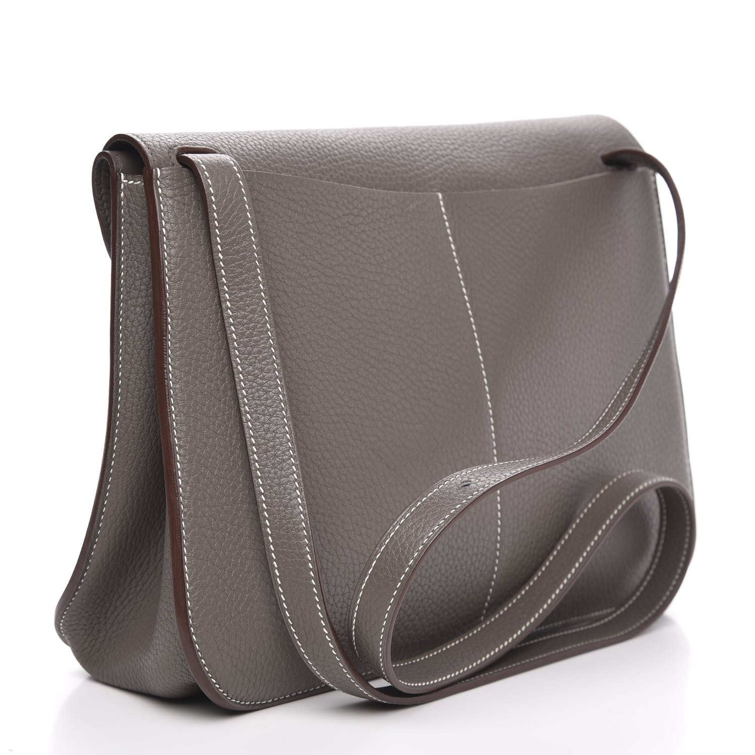 Hermes Taurillon Clemence Halzan 31 GM Etain 5 of 12
