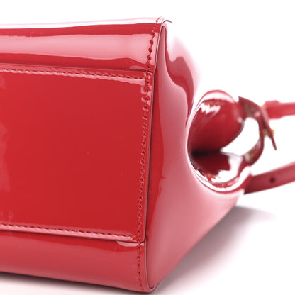 Fendi Vitello Vernice Mou Mini Peekaboo Iconic Satchel Rosso Cardinale 8 of 8