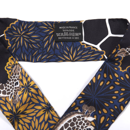 Hermes Silk Three Graces Twilly Black Gold Taupe 2 of 3