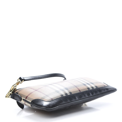 Burberry Haymarket Check Small Peyton Crossbody Clutch Bag Black 4 of 10