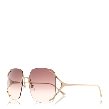 Gucci Metal Oversized Sunglasses GG0646S Gold Brown 1 of 8