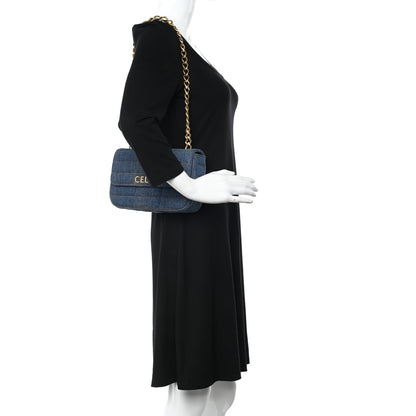 Celine Denim Matelasse Chain Shoulder Bag Blue 2 of 11