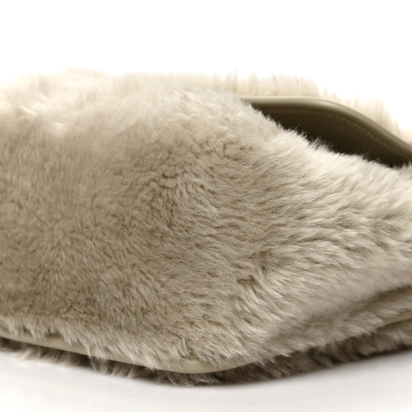 Calfskin Shearling Monogram Medium Niki Chain Satchel Grey