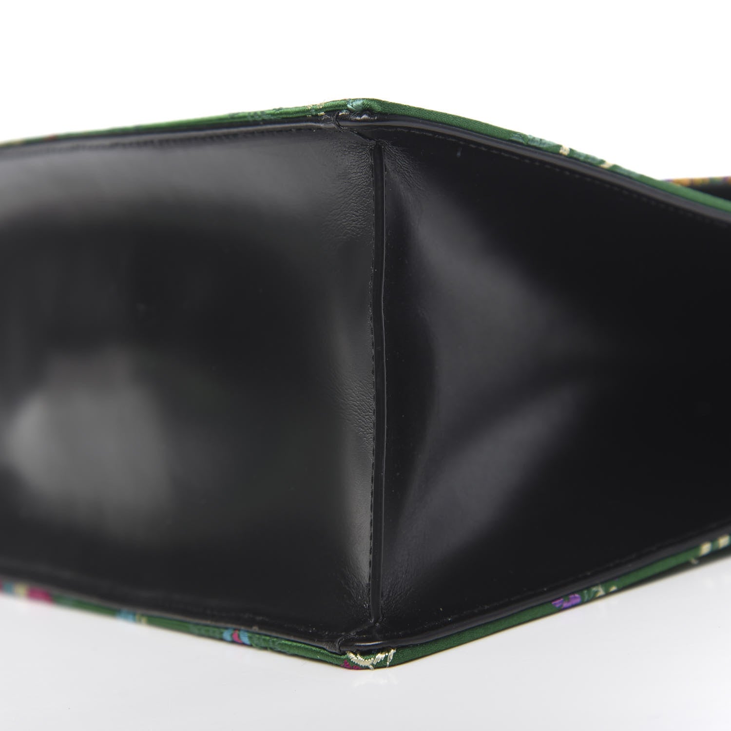 Gucci Jacquard Floral Medium Sylvie Top Handle Bag Green Multicolor Black 11 of 12