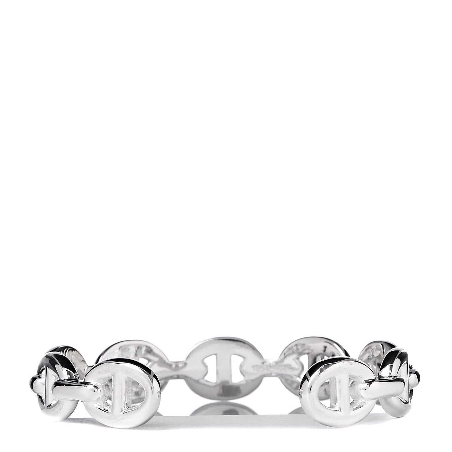Sterling Silver MM Chaine d'Ancre Enchainee Cuff Bracelet SH