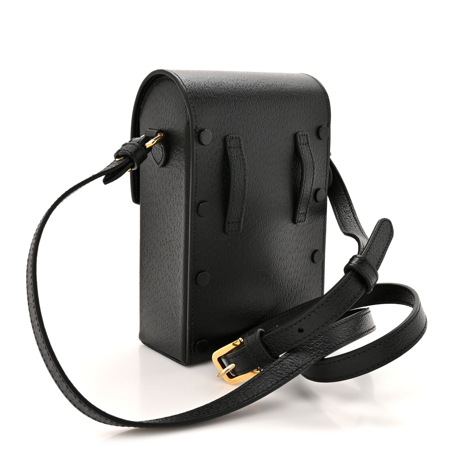 Dollar Calfskin Vertical Horsebit 1955 Crossbody Bag Black