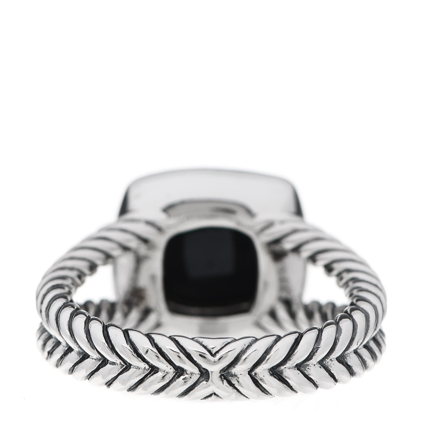 David Yurman Sterling Silver Diamond Black Orchid 7mm Petite Albion Ring 49 5 4 of 5