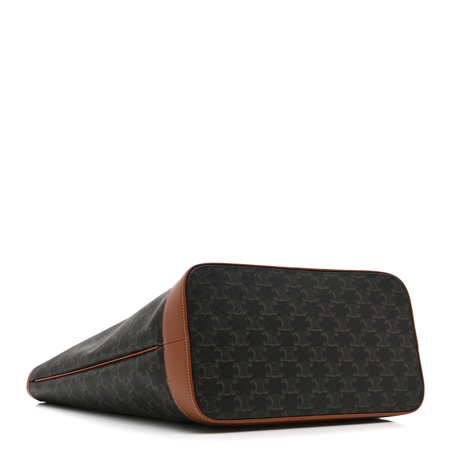 Triomphe Canvas Calfskin Medium Cabas Bag Tan