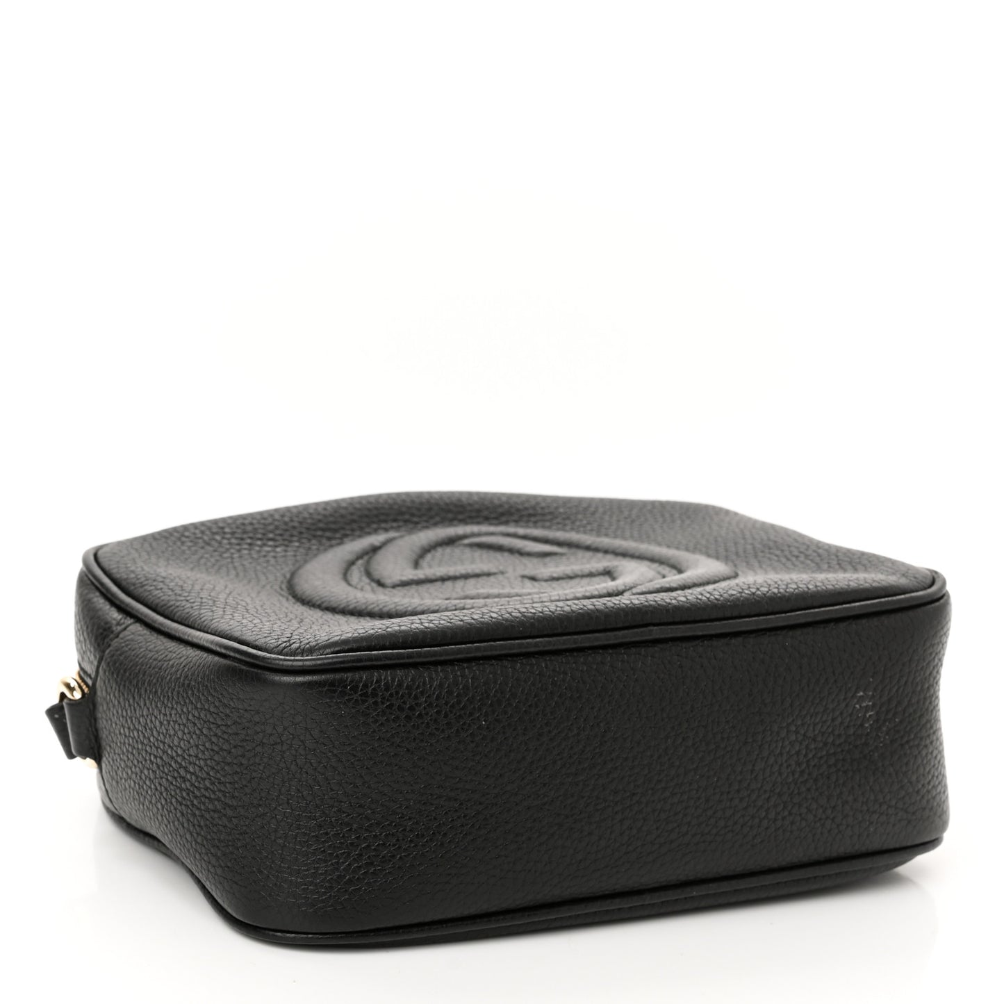 Pebbled Calfskin Small Soho Disco Bag Black