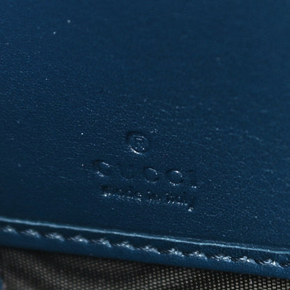 Gucci Calfskin Matelasse GucciGhost GG Marmont Zip Around Wallet Blue Agata Hibiscus Red 7 of 12