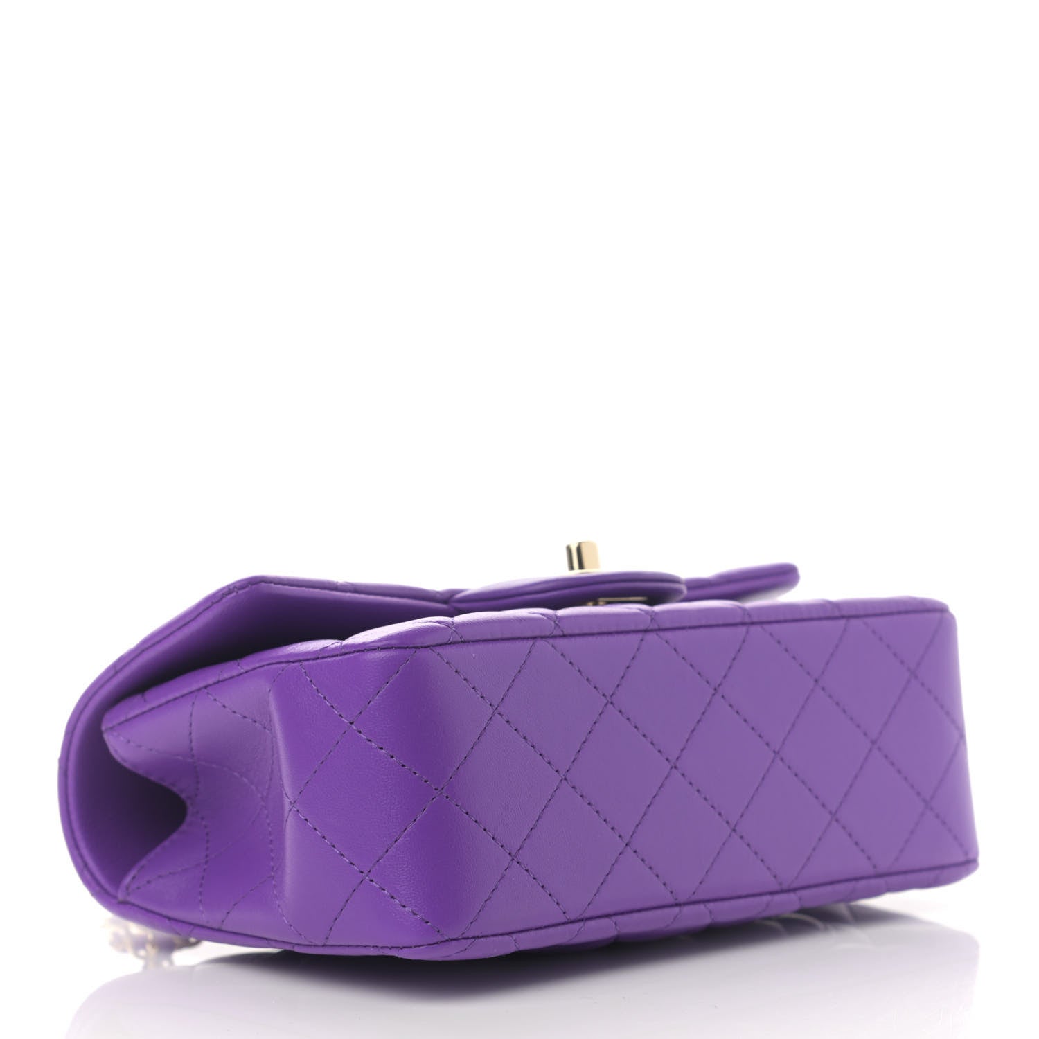 Chanel Lambskin Quilted Mini Top Handle Rectangular Flap Purple 4 of 13