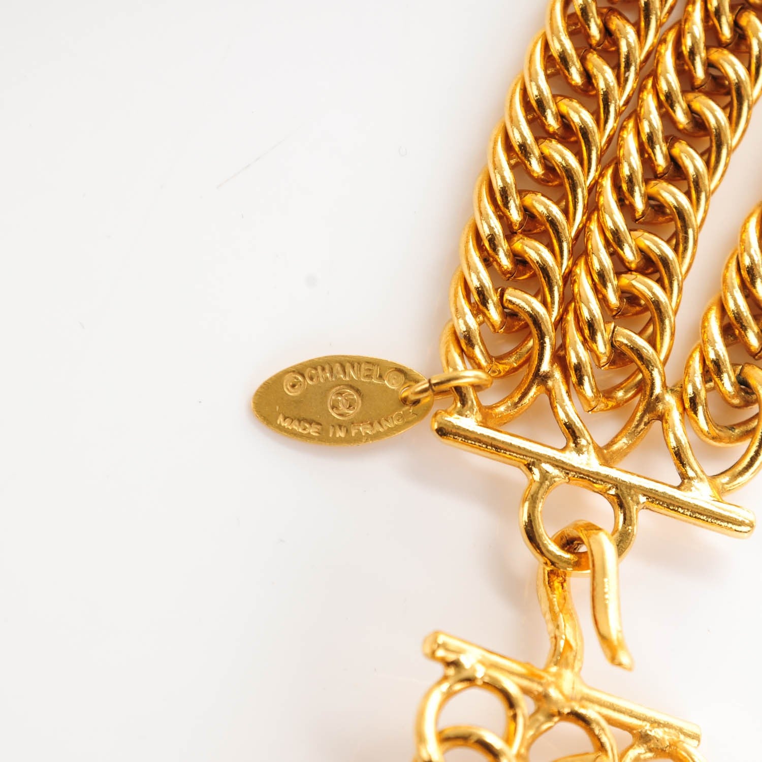 Chanel Multi Strand Chain Short Necklace Gold 5 of 5