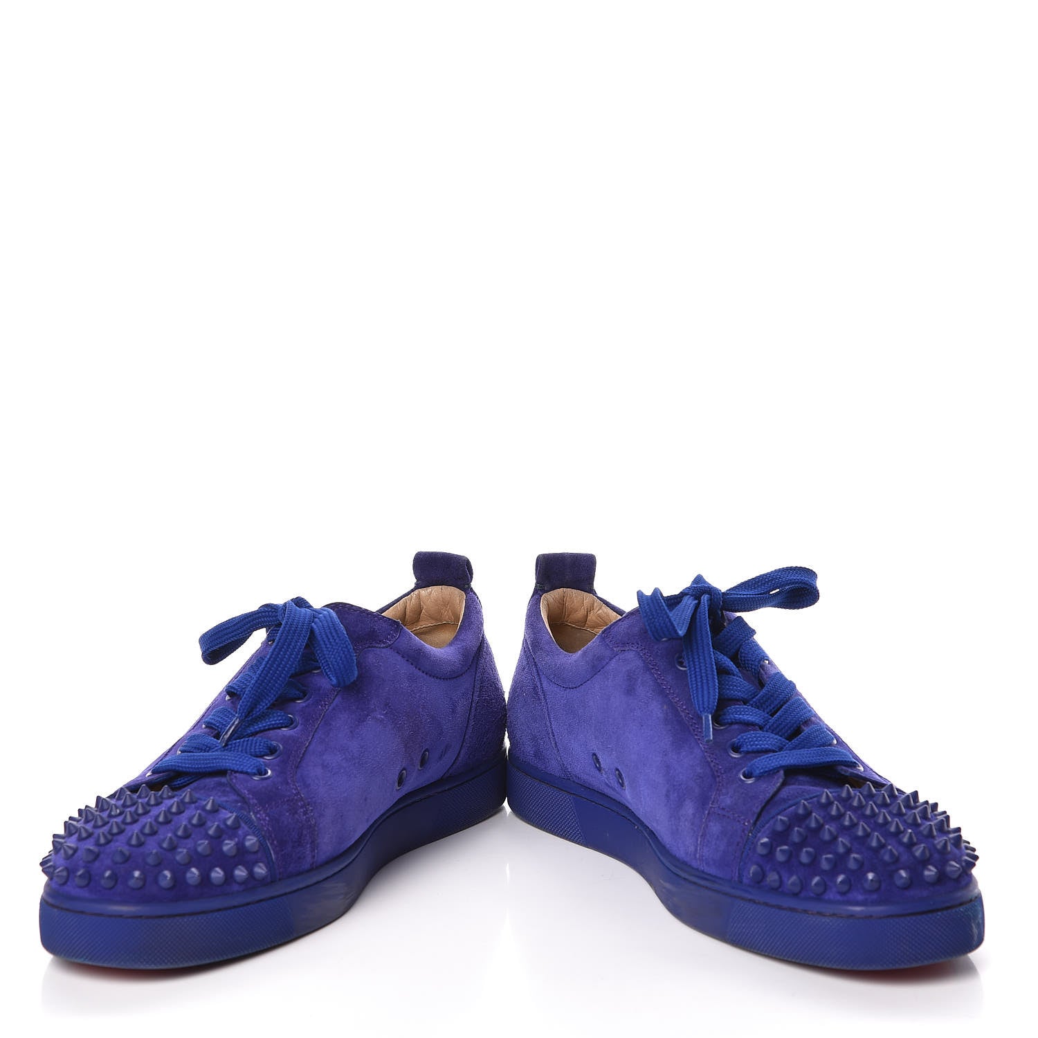 Christian Louboutin Suede Louis Junior Spikes Flat Sneakers 43 Blue 5 of 11