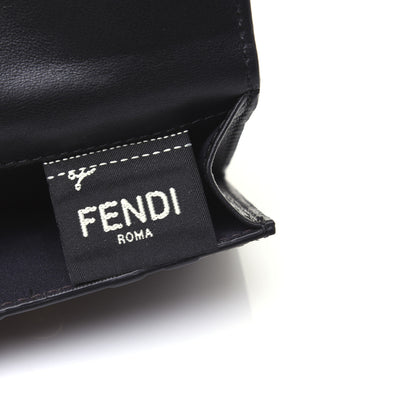 Fendi Vitello Liberty F is Fendi Bi-Color FF 1974 Embossed Micro Tri-Fold Envelope Wallet Maya Black 8 of 13