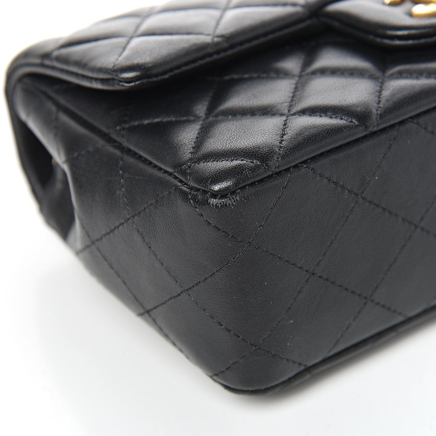 Chanel Lambskin Quilted Mini Rectangular Flap Black 9 of 16
