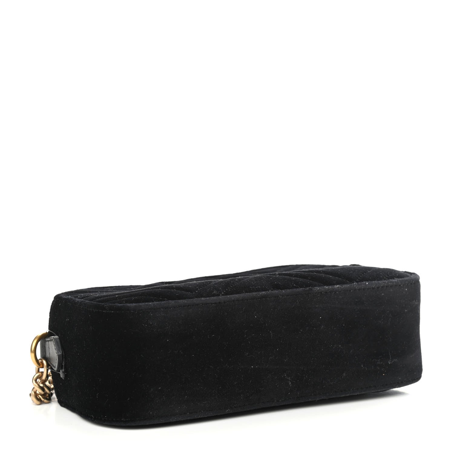 Gucci Velvet Matelasse Small GG Marmont Chain Shoulder Bag Black 4 of 10