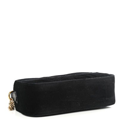 Gucci Velvet Matelasse Small GG Marmont Chain Shoulder Bag Black 4 of 10
