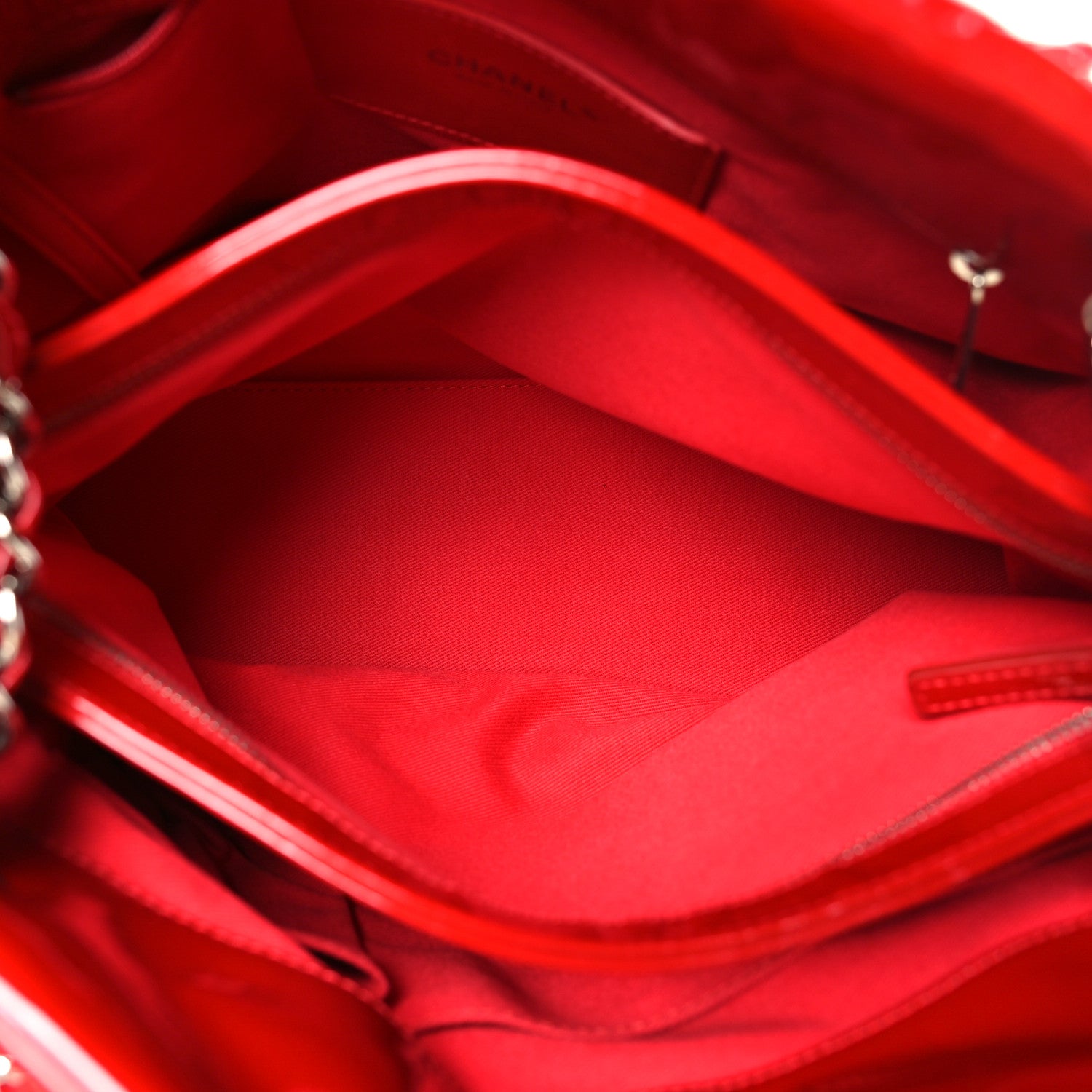Chanel Patent Quilted Large Just Mademoiselle Bowling Bag Red 5 of 13