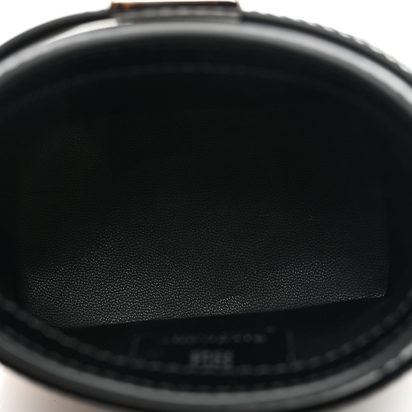 Box Calfskin Micro Shark Lock Bucket Bag Black