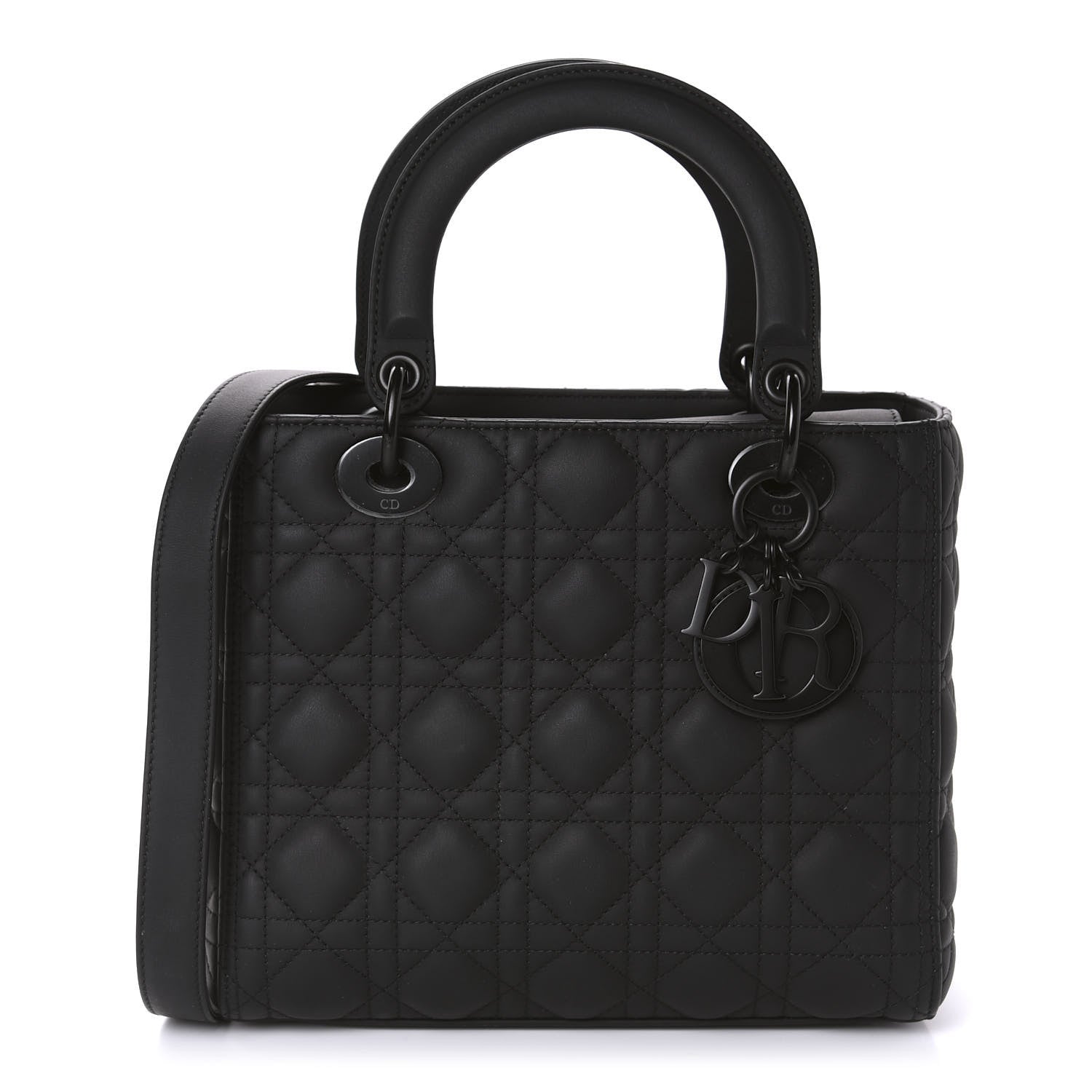 Christian Dior Ultra Matte Calfskin Cannage Medium Lady Dior Black 1 of 11