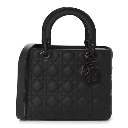 Christian Dior Ultra Matte Calfskin Cannage Medium Lady Dior Black 1 of 11