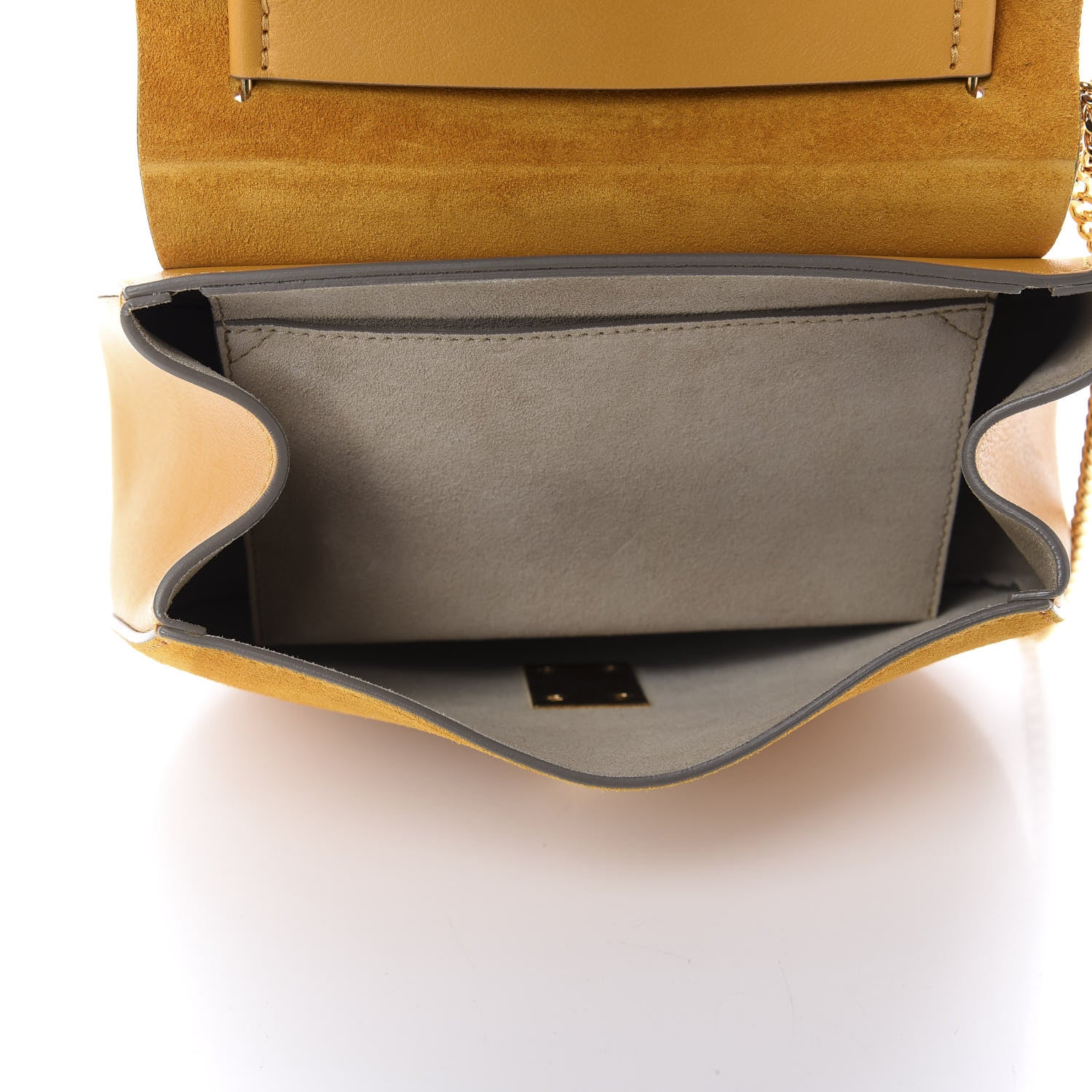 Chloe Suede Smooth Calfskin Drew Shoulder Bag Sunflower 5 of 10